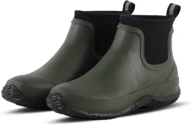 Men's Rain Boots, Waterproof Rubber Garden Boots for Men, Men's Outdoor Work Ankle Shoes, Non Slip Neoprene Rubber Short Mud Boots for Hunting Fishing