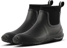 Men's Rain Boots, Waterproof Rubber Garden Boots for Men, Men's Outdoor Work Ankle Shoes, Non Slip Neoprene Rubber Short Mud Boots for Hunting Fishing