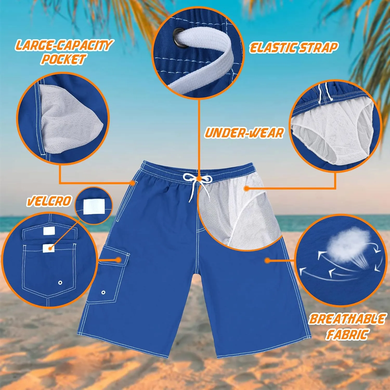 Mens Swimming Trunks Swim Trunks Quick Dry Swim Shorts with Mesh Lining Funny Swimwear Bathing Suits