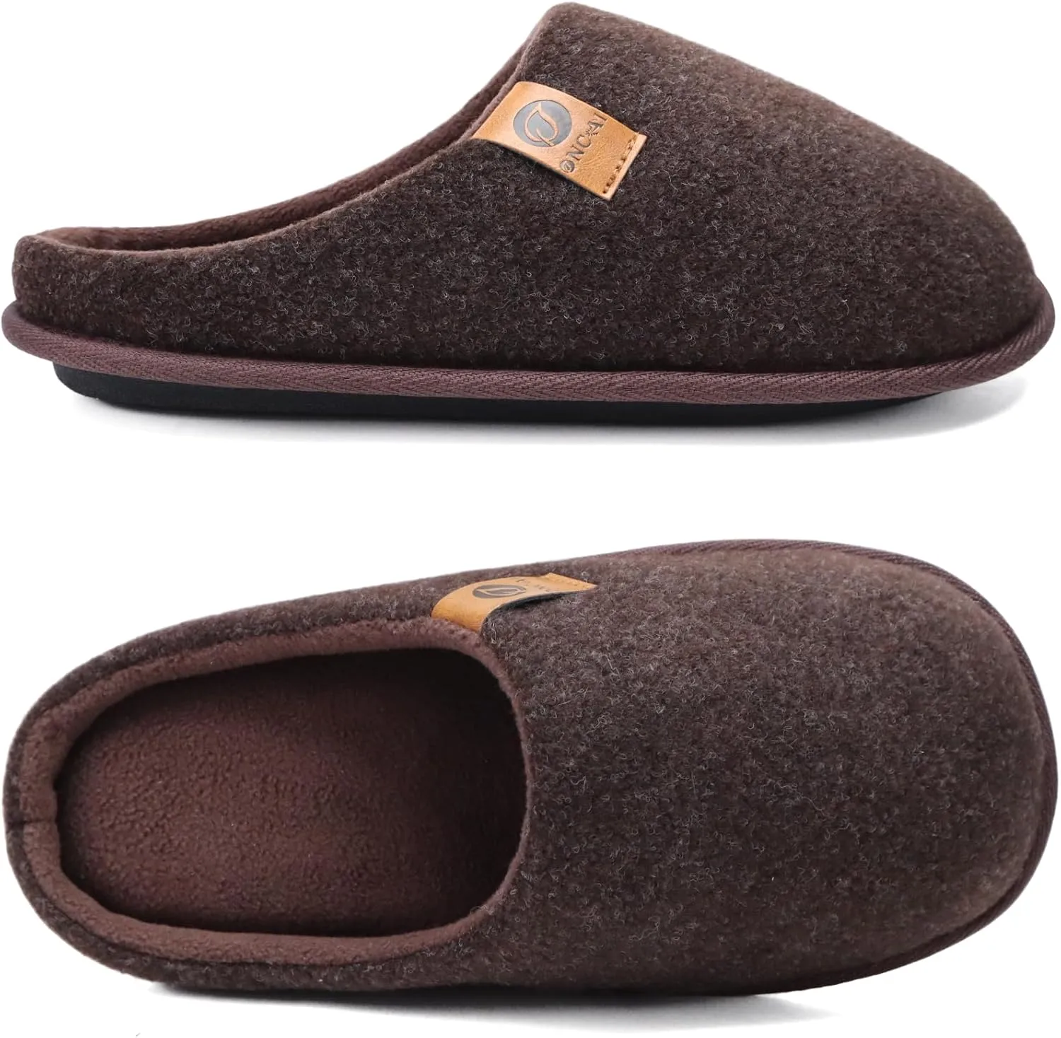 ONCAI Mens Cozy Memory Foam Scuff Slippers Slip On Warm House Shoes Indoor/Outdoor with Best Arch Support