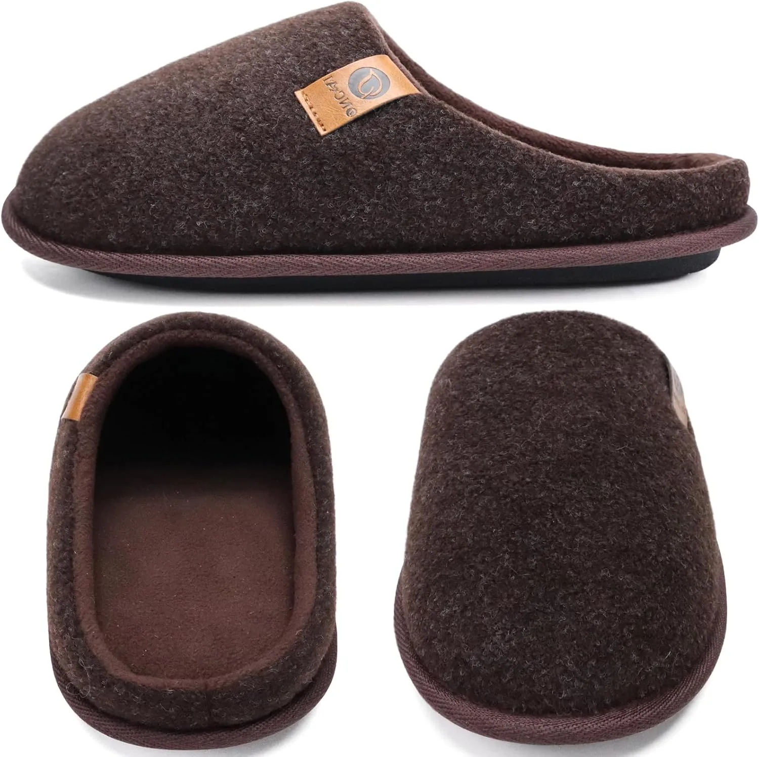 ONCAI Mens Cozy Memory Foam Scuff Slippers Slip On Warm House Shoes Indoor/Outdoor with Best Arch Support