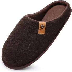 ONCAI Mens Cozy Memory Foam Scuff Slippers Slip On Warm House Shoes Indoor/Outdoor with Best Arch Support