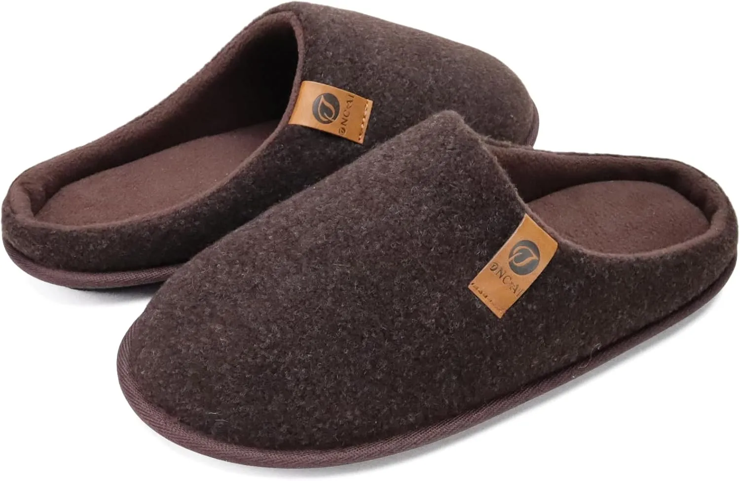 ONCAI Mens Cozy Memory Foam Scuff Slippers Slip On Warm House Shoes Indoor/Outdoor with Best Arch Support