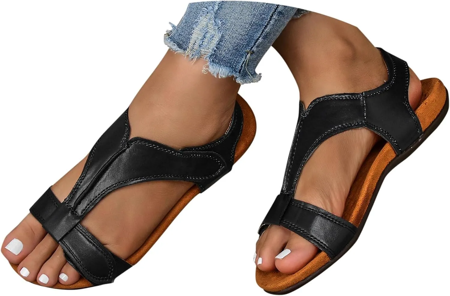 Orthopedic Sandals for Women Comfortable Orthotic Sandals with Arch Support Summer Casual Walking Flat Beach Sandals