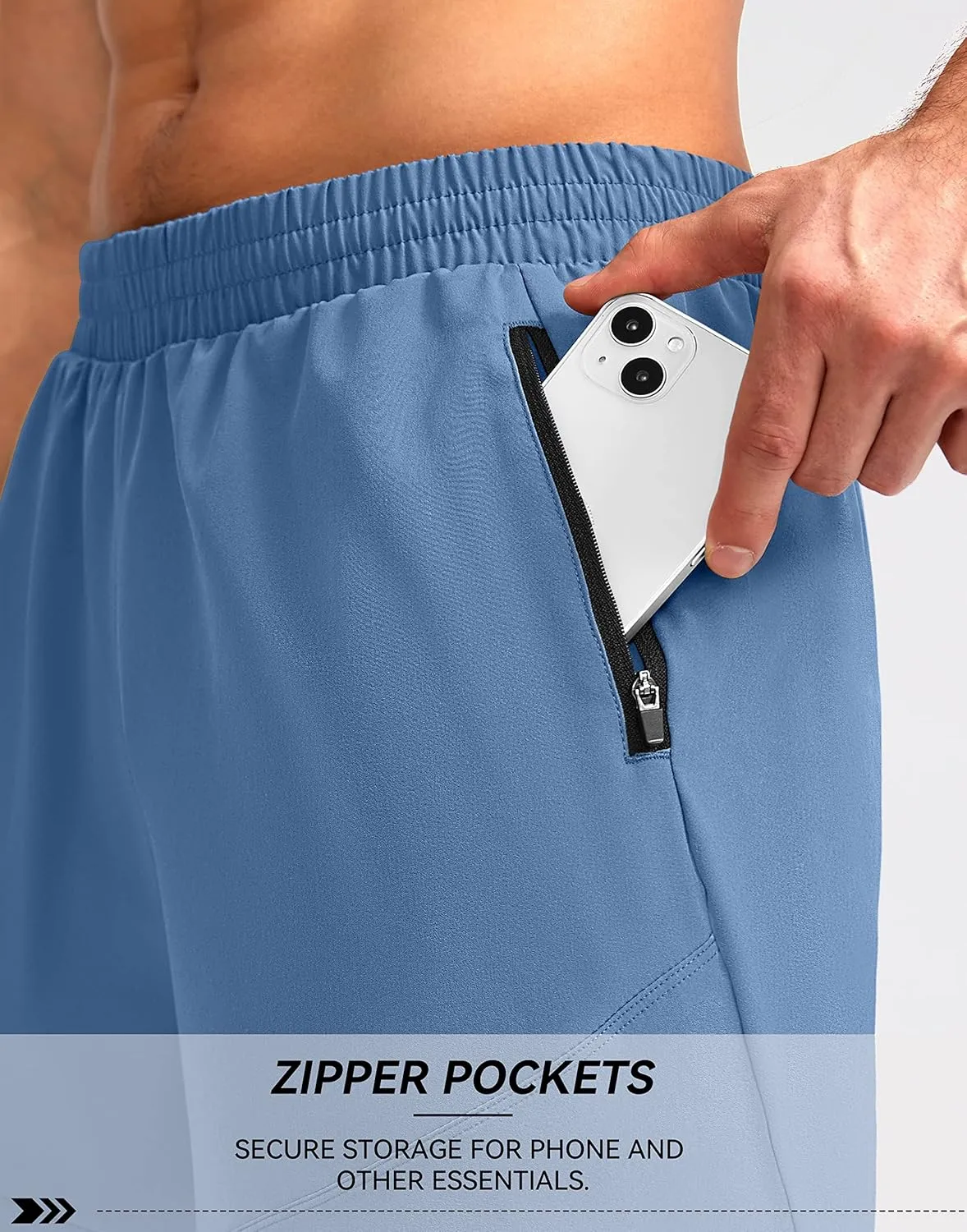 Pudolla Men's Workout Running Shorts 7"/5"/9" Lightweight Gym Athletic Shorts for Men with Zipper Pockets