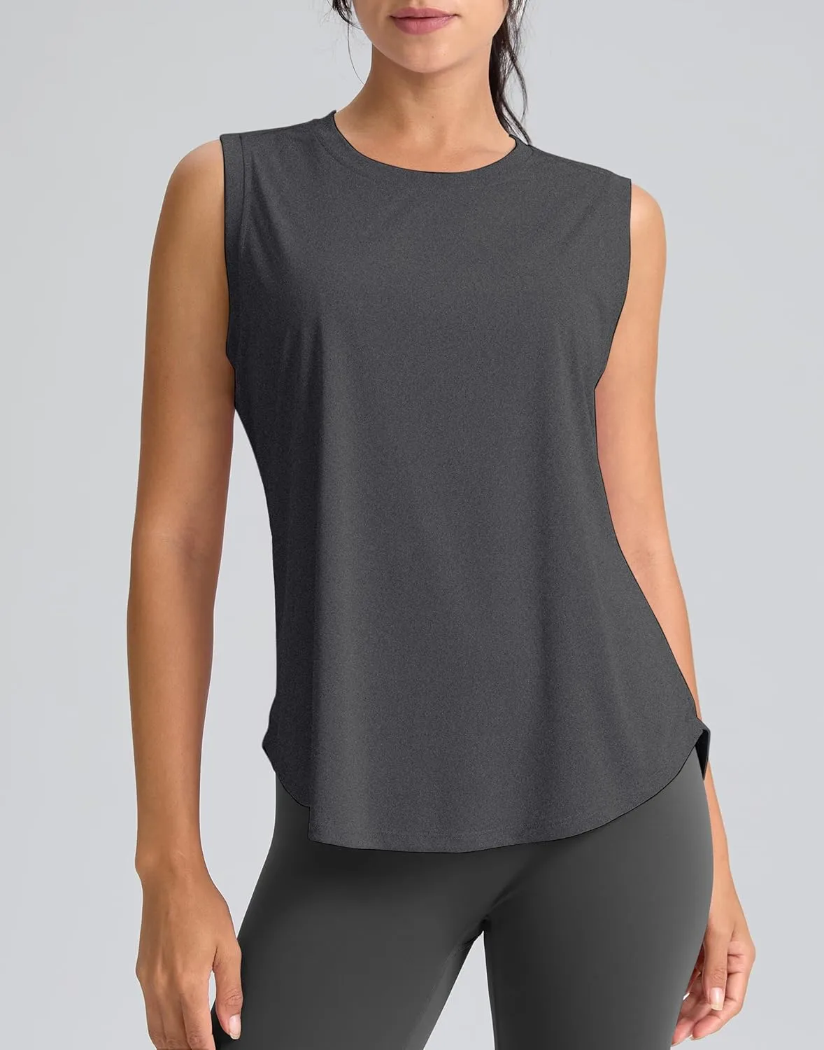 SANTINY Women's Sleeveless Workout Tops Breathable Lightweight Active Tennis Yoga Shirts Athletic Running Tank Tops for Women