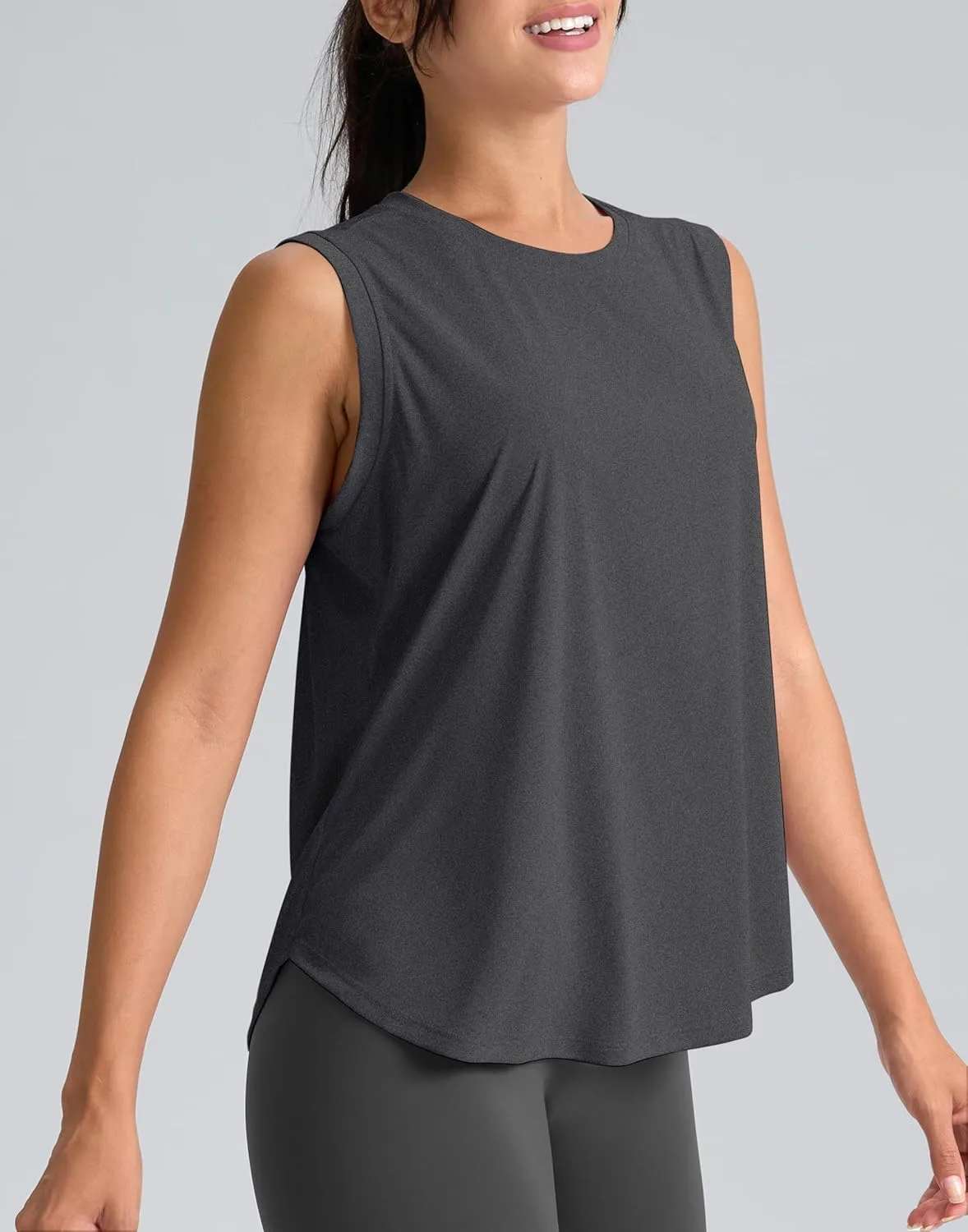 SANTINY Women's Sleeveless Workout Tops Breathable Lightweight Active Tennis Yoga Shirts Athletic Running Tank Tops for Women