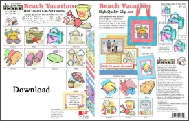 ScrapSMART - Beach Vacation - Clip Art Software Collection - Jpeg & PDF files for Mac [Download]