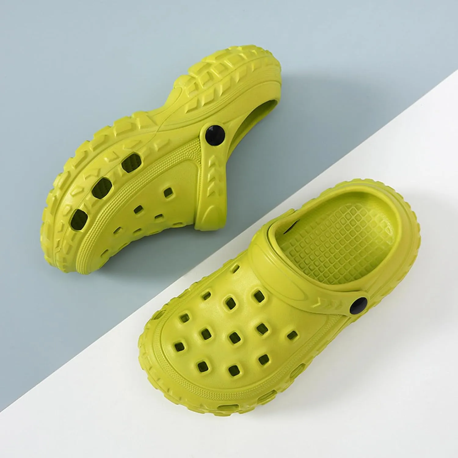 SECHRITE Men's and Women's Garden Shoes Slip-on Clogs Water Beach Pool Sandals with Adjustable Heel Strap Casual Indoor Outdoor Slippers
