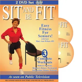 Sit & Be Fit: Diabetes & Balance Workouts: Senior Chair Fitness Exercise Award-Winning Set, Stretching, Aerobics, Strength Training, and Balance. Improve flexibility, muscle and bone strength, circulation, heart health, and stability.