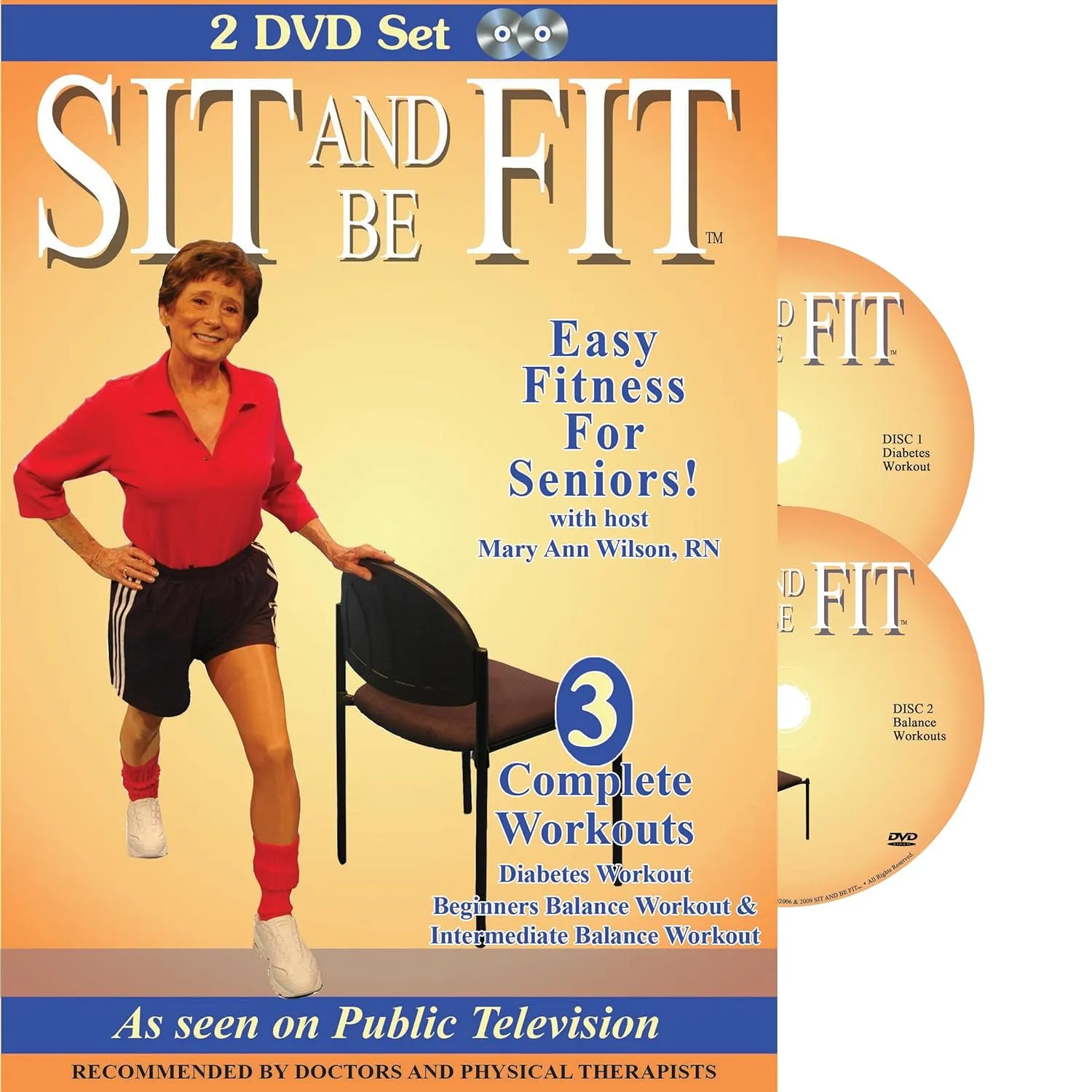 Sit & Be Fit: Diabetes & Balance Workouts: Senior Chair Fitness Exercise Award-Winning Set, Stretching, Aerobics, Strength Training, and Balance. Improve flexibility, muscle and bone strength, circulation, heart health, and stability.
