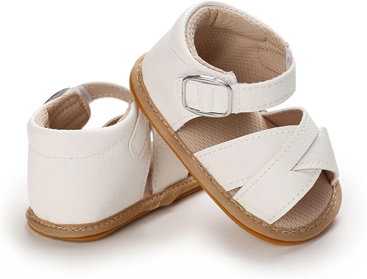SOFMUO Baby Girls Boys Sparkly Bowknot Sandals Premium Soft Anti-Slip Rubber Sole Infant Summer Outdoor Shoes Toddler First Walkers