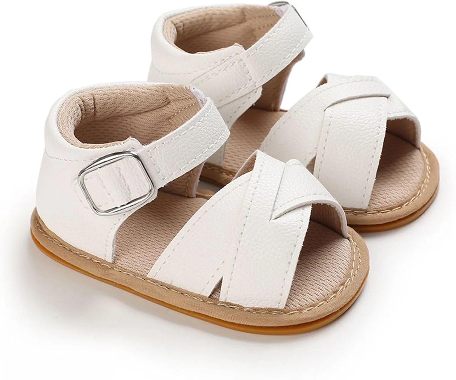 SOFMUO Baby Girls Boys Sparkly Bowknot Sandals Premium Soft Anti-Slip Rubber Sole Infant Summer Outdoor Shoes Toddler First Walkers