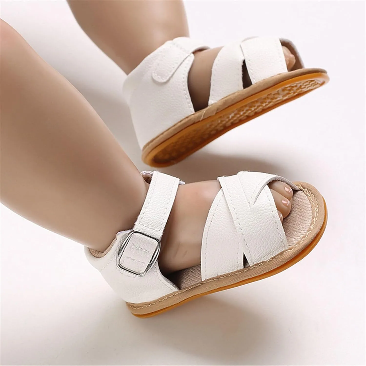 SOFMUO Baby Girls Boys Sparkly Bowknot Sandals Premium Soft Anti-Slip Rubber Sole Infant Summer Outdoor Shoes Toddler First Walkers