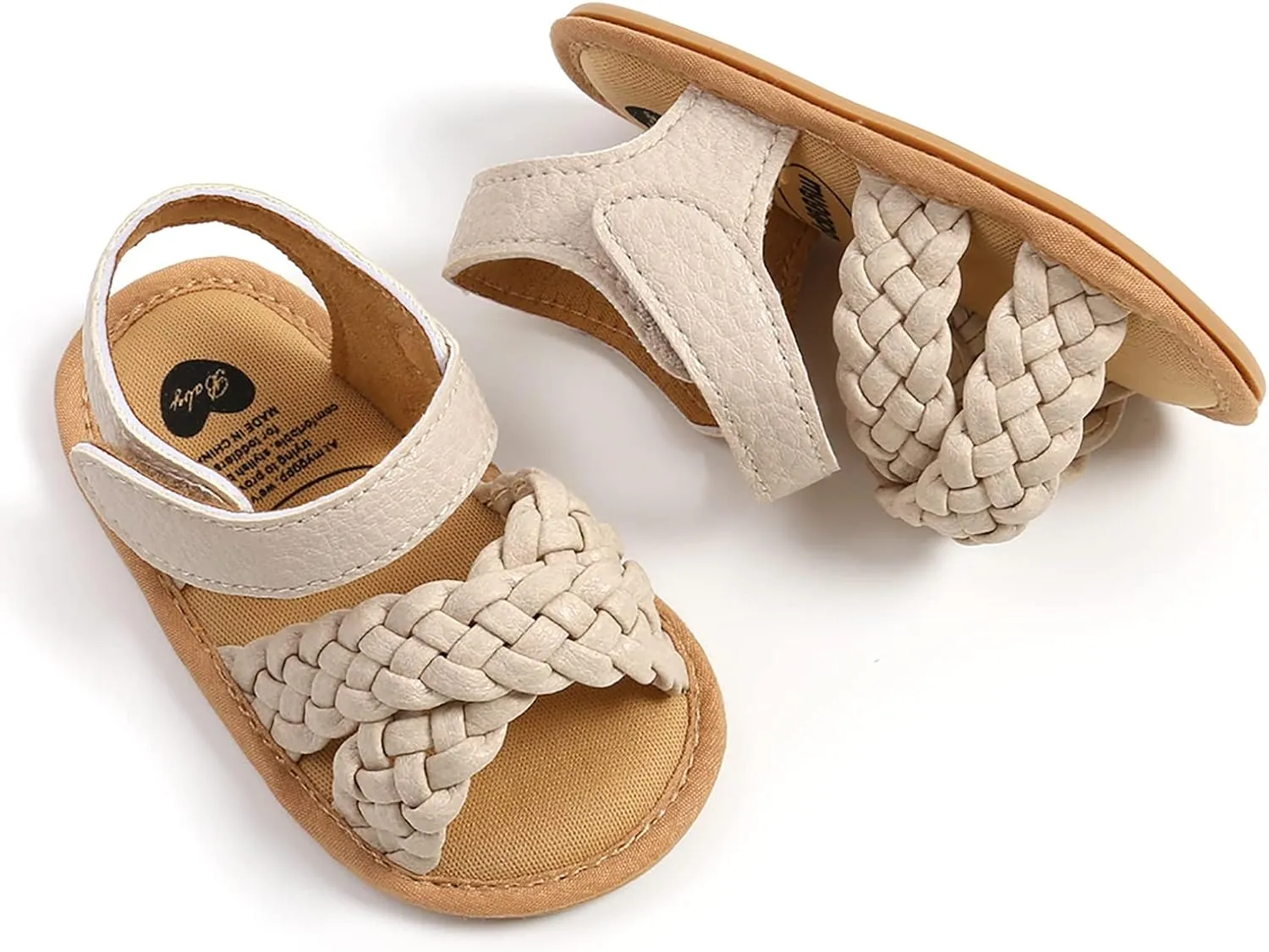 SOFMUO Baby Girls Boys Sparkly Bowknot Sandals Premium Soft Anti-Slip Rubber Sole Infant Summer Outdoor Shoes Toddler First Walkers