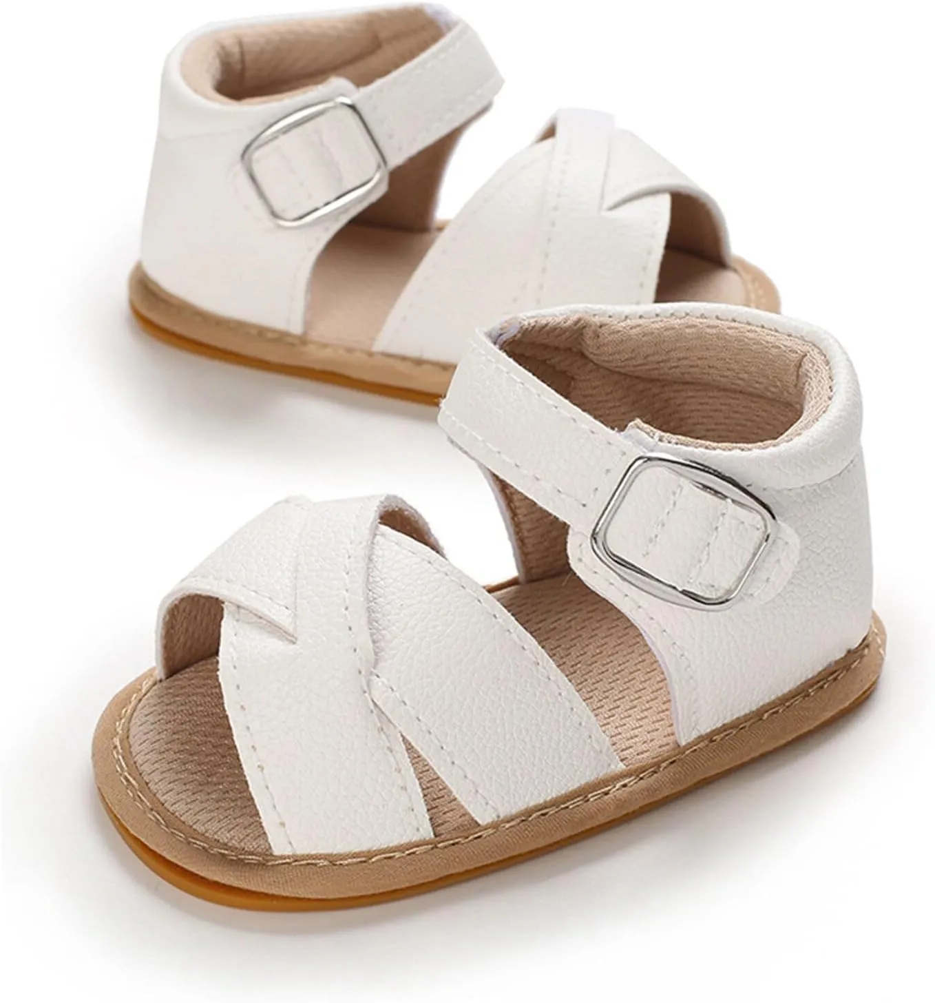SOFMUO Baby Girls Boys Sparkly Bowknot Sandals Premium Soft Anti-Slip Rubber Sole Infant Summer Outdoor Shoes Toddler First Walkers