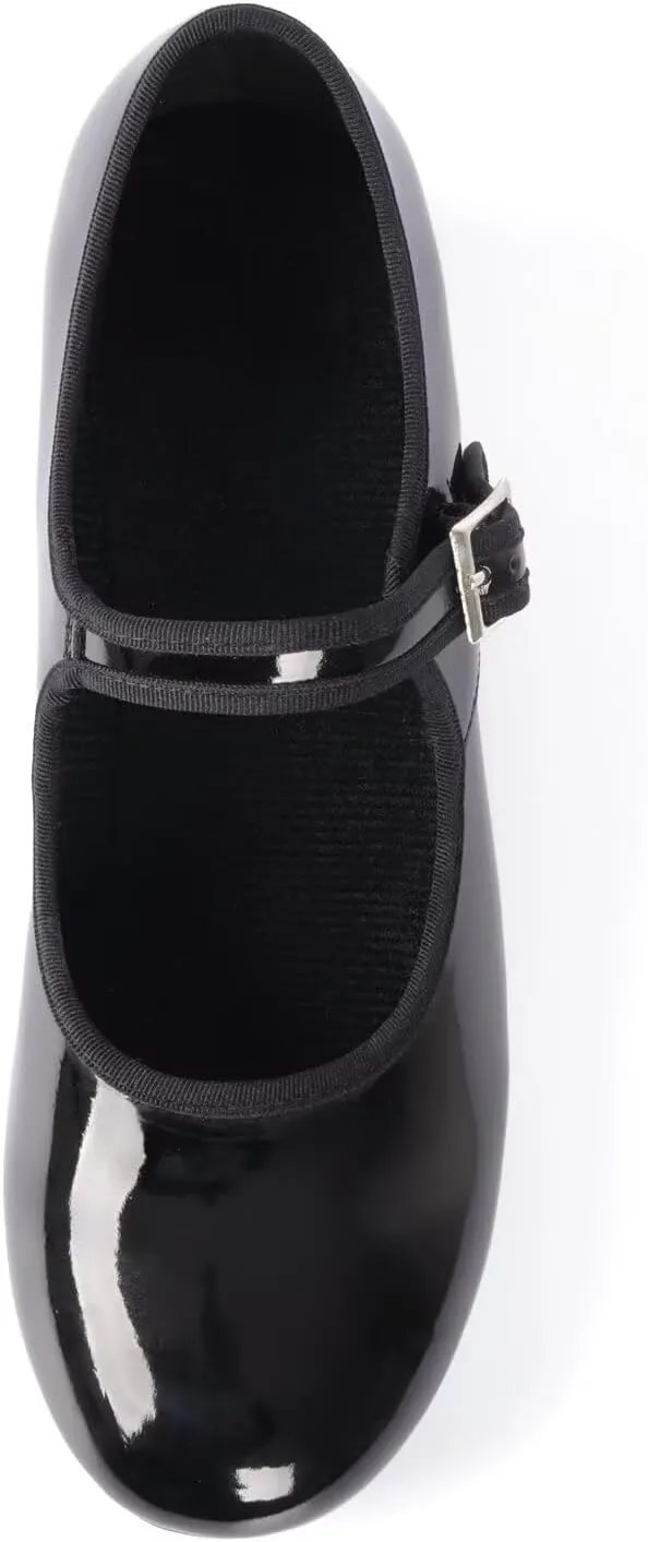 Tap Dance Shoes for Women - Premium Leather with Cushioned Footbed & Soft Padding, Non-Slip Rubber Sole for Practice/Performance/Competition.