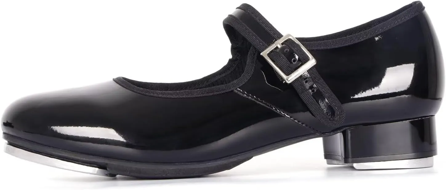 Tap Dance Shoes for Women - Premium Leather with Cushioned Footbed & Soft Padding, Non-Slip Rubber Sole for Practice/Performance/Competition.