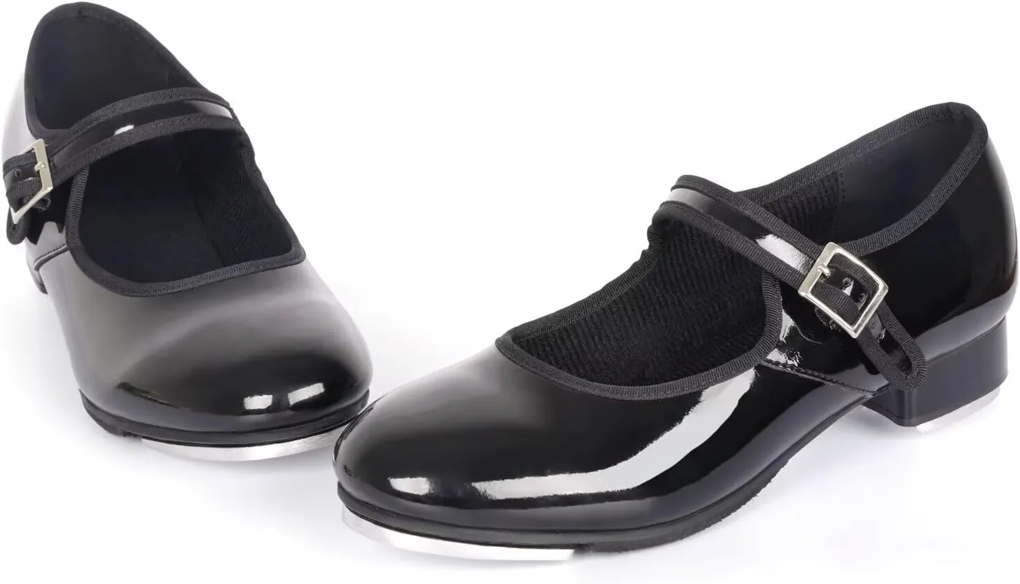 Tap Dance Shoes for Women - Premium Leather with Cushioned Footbed & Soft Padding, Non-Slip Rubber Sole for Practice/Performance/Competition.