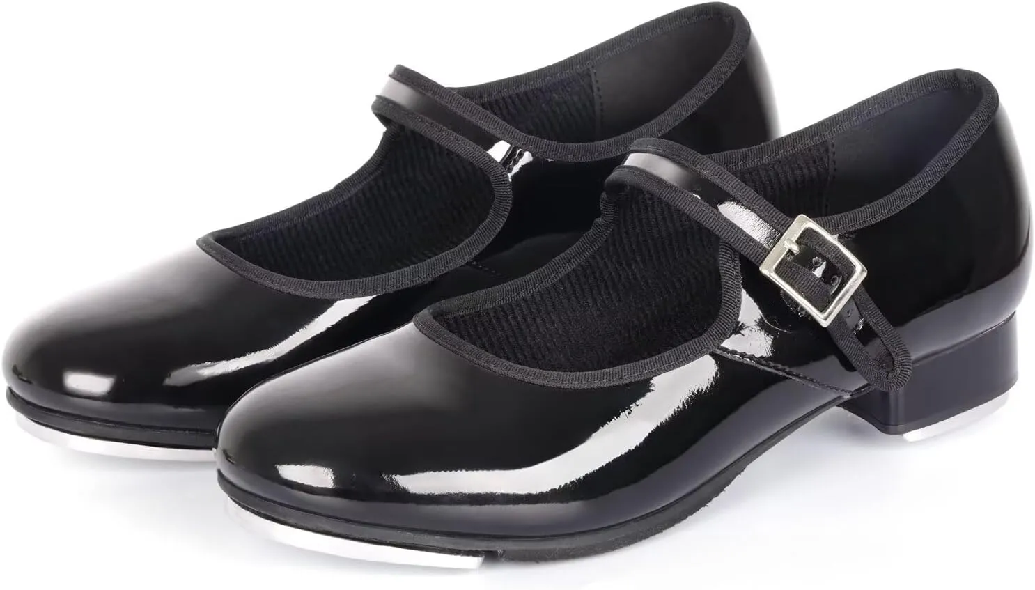Tap Dance Shoes for Women - Premium Leather with Cushioned Footbed & Soft Padding, Non-Slip Rubber Sole for Practice/Performance/Competition.