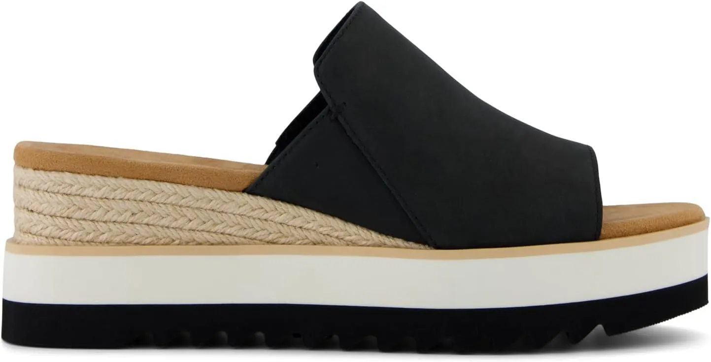 TOMS Womens Diana Platform Espadrille Casual Sandals Casual Mid Heel 2-3" - Black