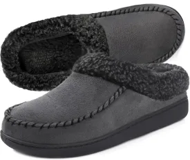 ULTRAIDEAS Men's Nealon Moccasin Clog Slipper, Slip on Indoor/Outdoor House Shoes