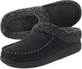 ULTRAIDEAS Men's Nealon Moccasin Clog Slipper, Slip on Indoor/Outdoor House Shoes