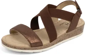 VJH confort Women's Flat sandals, Comfort Slip-on Elastic ankle strap Slingback Light Weight Casual Walking Sandals