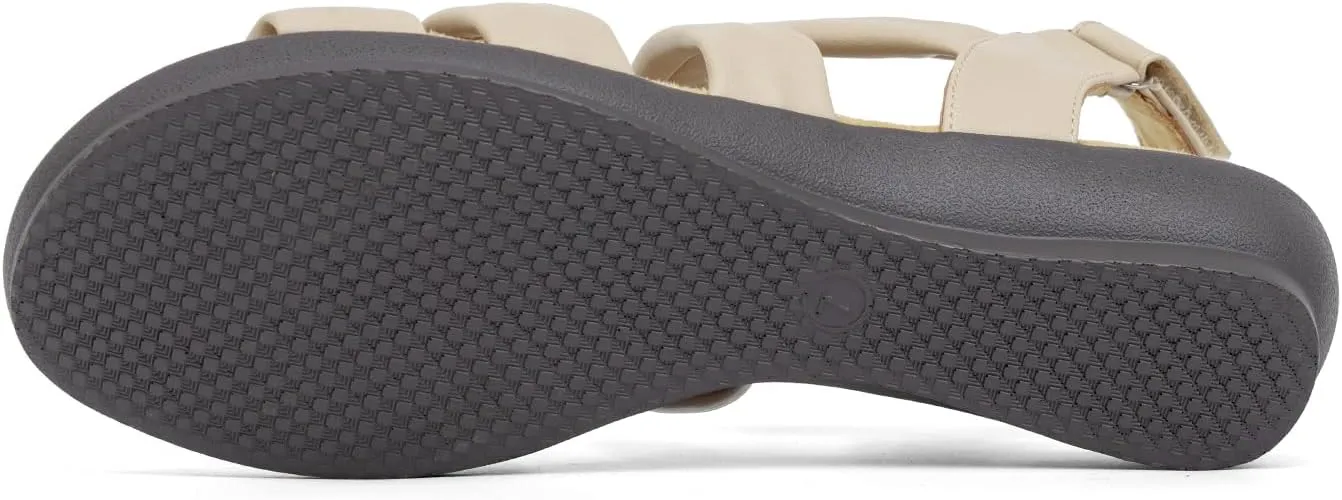 VJH confort Womens Flat Sandals, Soft Straps Slip-on Open Toe Light Weight Elastic Slingback Comfort Casual Walking Sandals