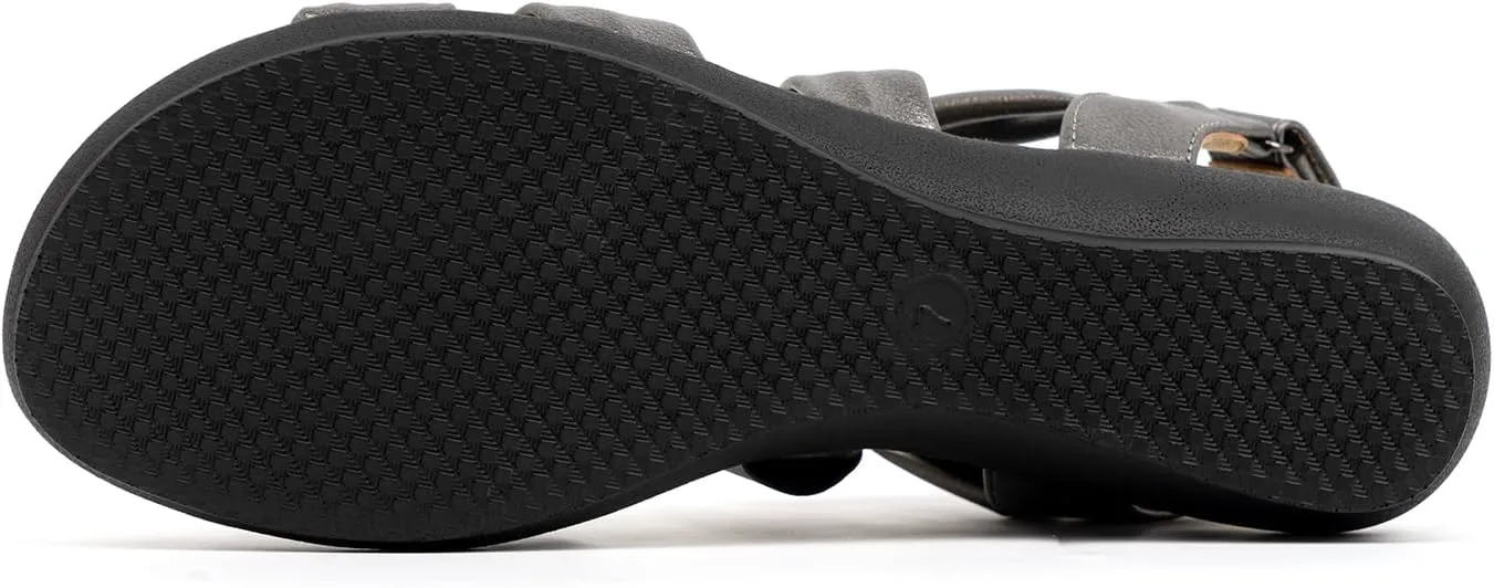VJH confort Womens Flat Sandals, Soft Straps Slip-on Open Toe Light Weight Elastic Slingback Comfort Casual Walking Sandals