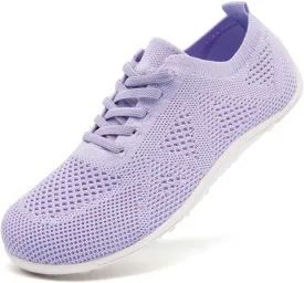 Women's Barefoot Shoes Walking Sports Zero Drop Sole Running Casual Sneakers Slip On Breathable Soft Fashion House Shoes White