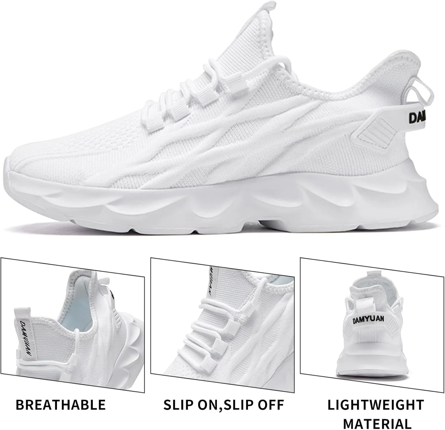 Womens Tennis Slip On Running Shoes Breathable Sneakers Athletic Lightweight Gym Sports Walking Shoes