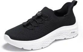 ZURIN Womens Slip On Walking Shoes with Arch Support,Lightweight Running Sneakers,Non Slip Breathable Tennis Shoes for Gym Travel Work Casual